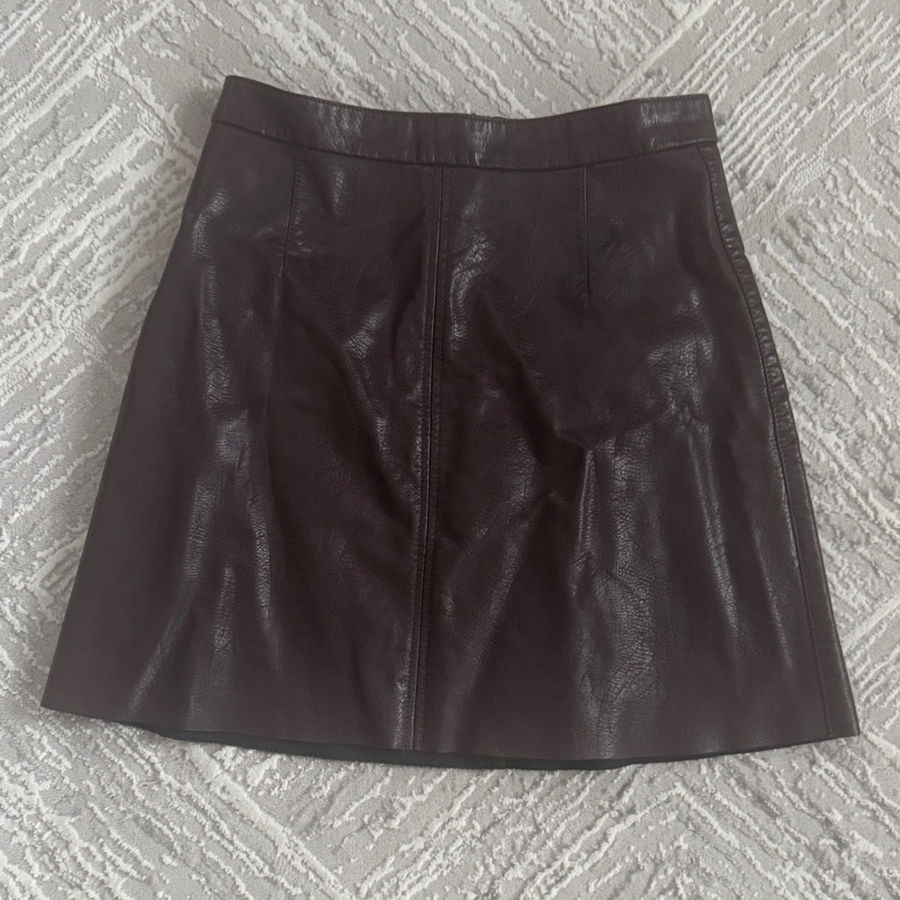 Dynamite Glossy Chocolate Mini Skirt
